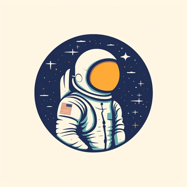 platte kleur astronaut logo vector