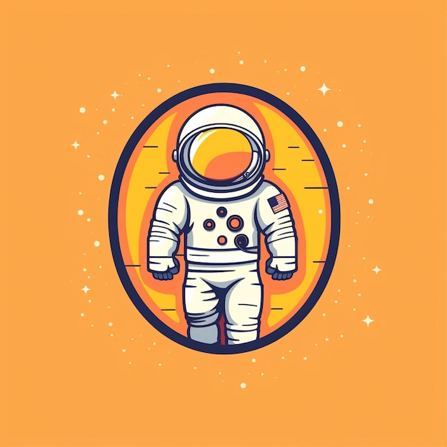 platte kleur astronaut logo vector