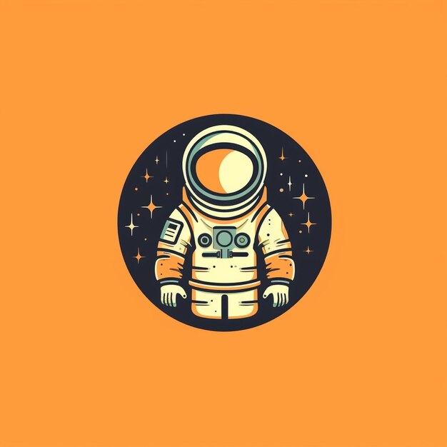 platte kleur astronaut logo vector