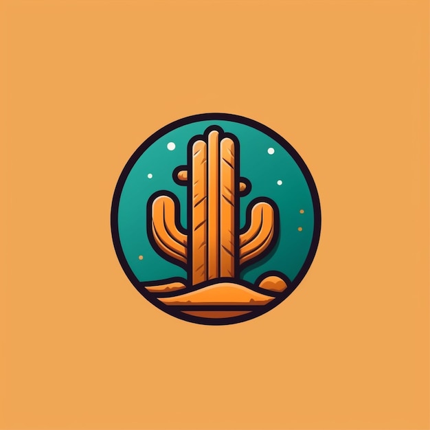 Foto platte kleur cactus logo vector