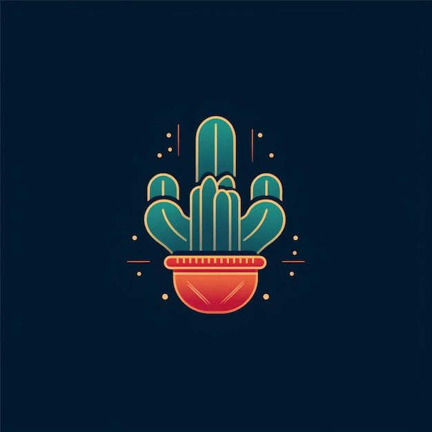 Foto platte kleur cactus logo vector