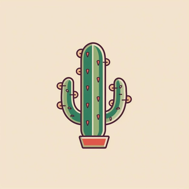 platte kleur cactus logo vector