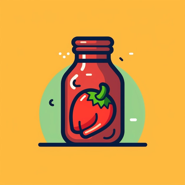 platte kleur chili saus logo vector