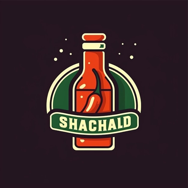 platte kleur chili saus logo vector