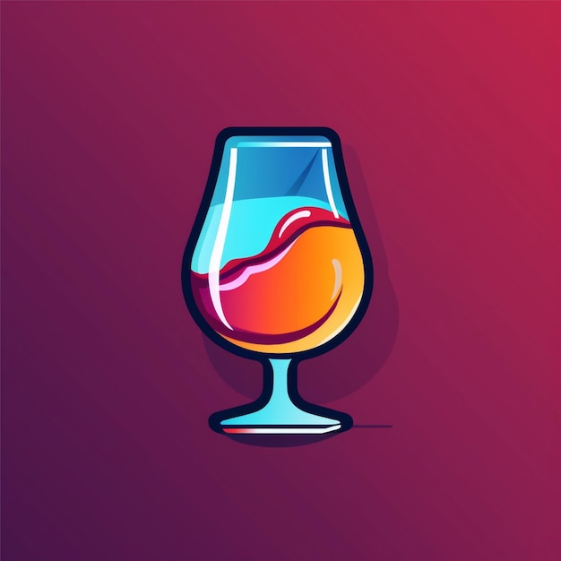 platte kleur drankje glas logo vector