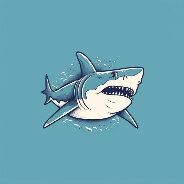 platte kleur haai logo vector