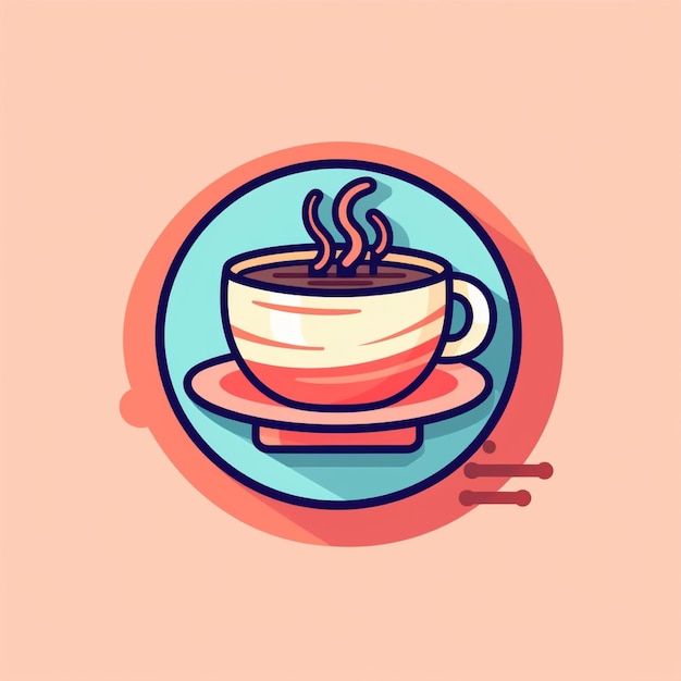 platte kleur koffie logo vector