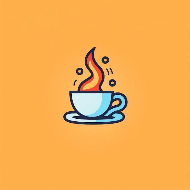 platte kleur koffie logo vector