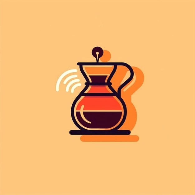 platte kleur koffie logo vector