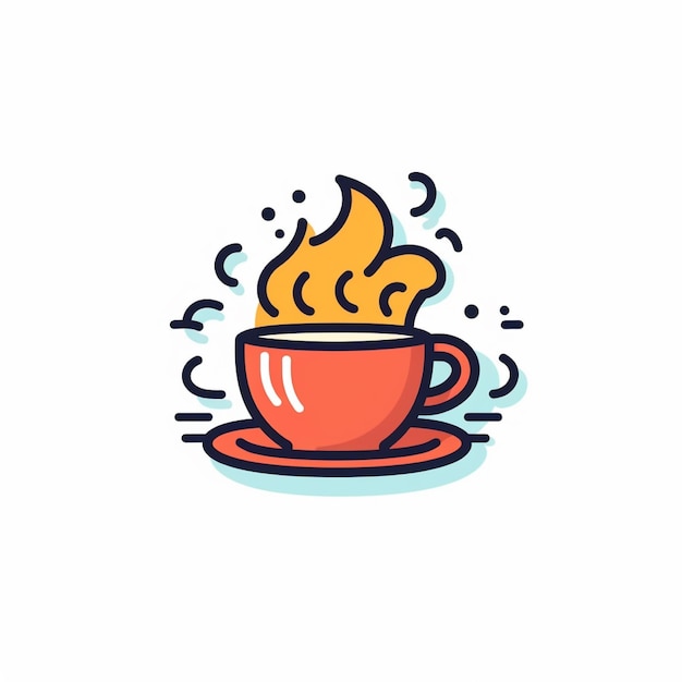 platte kleur koffie logo vector