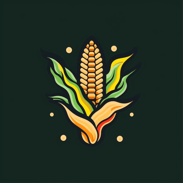 platte kleur maïs logo vector