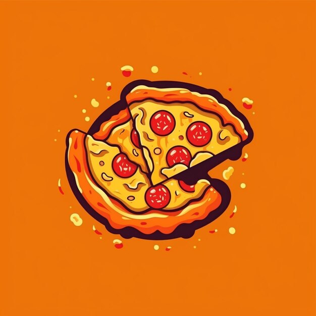 platte kleur pizza logo vector