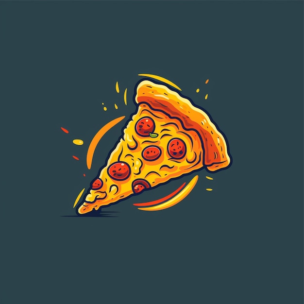 platte kleur pizza logo vector