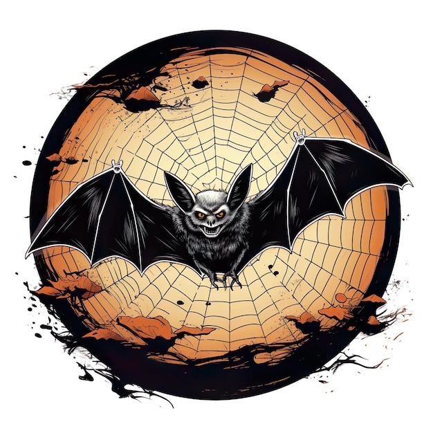 Platte ontwerp Halloween vleermuis Ai gegenereerd