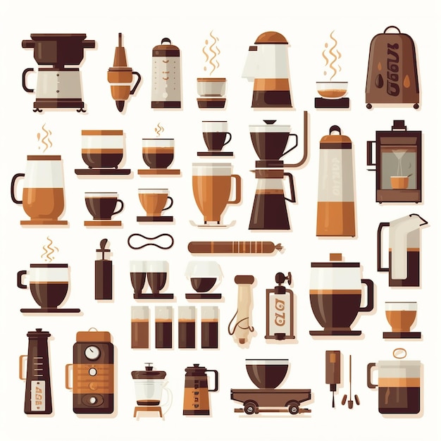 Platte ontwerp illustratie koffie