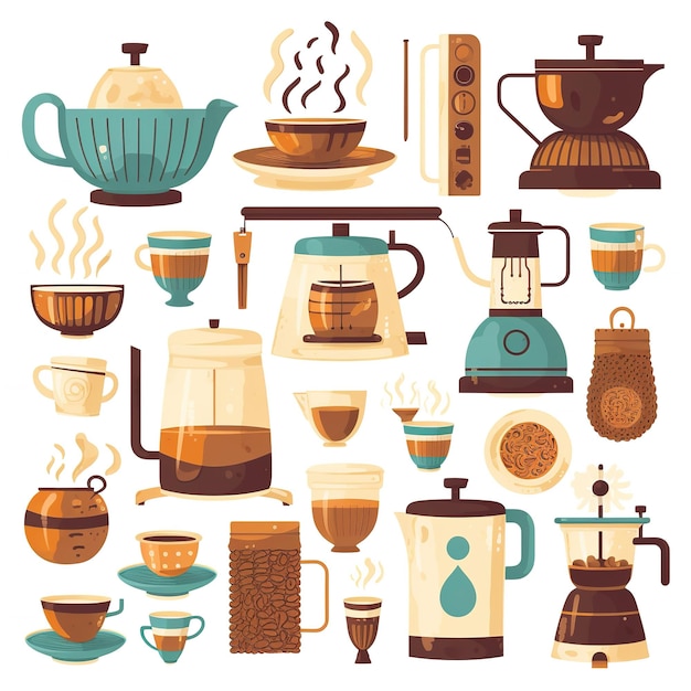 Platte ontwerp illustratie koffie