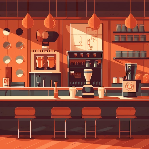 Platte ontwerp illustratie koffie