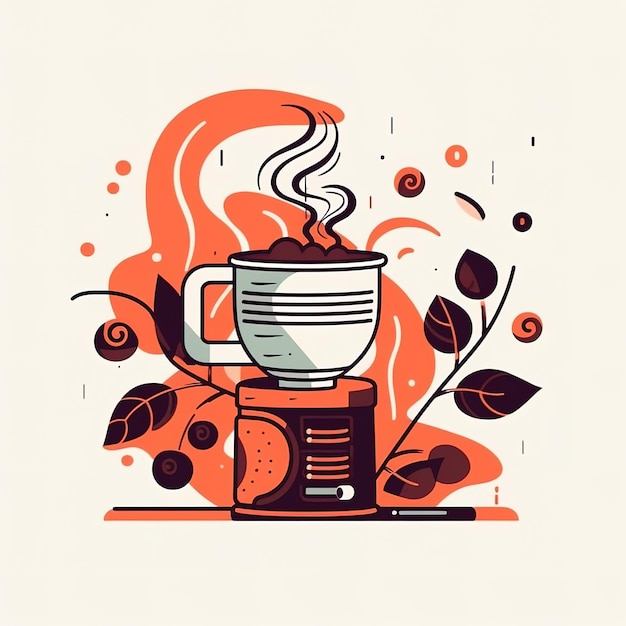 Platte ontwerp illustratie koffie