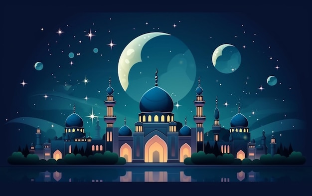 Platte ramadan kareem illustratie