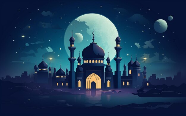 Platte ramadan kareem illustratie