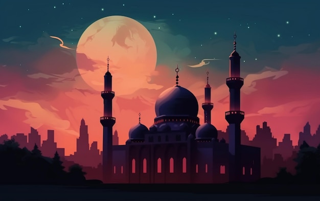 Platte ramadan kareem illustratie