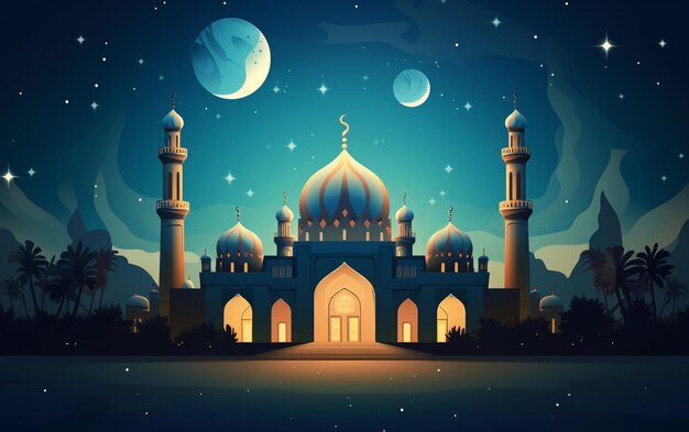 Platte ramadan kareem illustratie