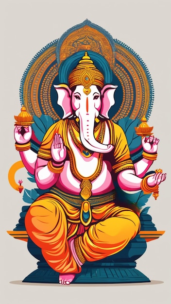 platte vectorillustratie Ganesha achtergrond