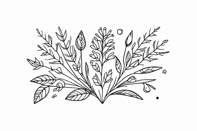 platte vectorillustratie minimale botanische kunst trendy ontwerp kleine tattoo ontwerp bloemenelementen