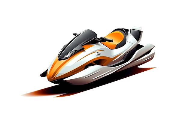 Platte vectorillustratie van jetski zomerrust zeevakantie webafbeeldingen banners brochures instellen