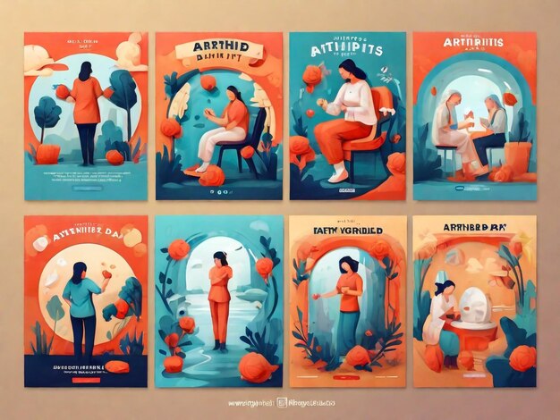 Platte wereld artritis dag instagram posts collectie