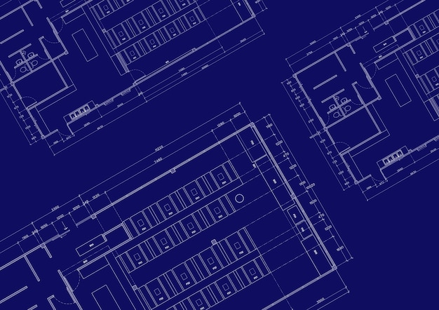 Plattegrond ontworpen gebouw op de tekening