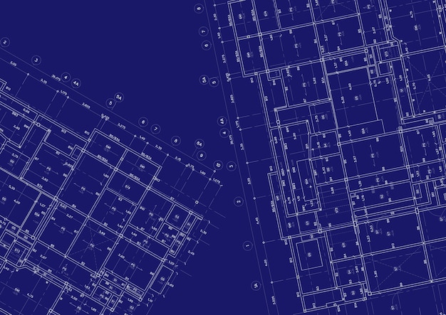 Plattegrond ontworpen gebouw op de tekening