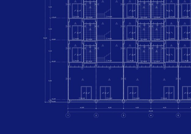 Plattegrond ontworpen gebouw op de tekening