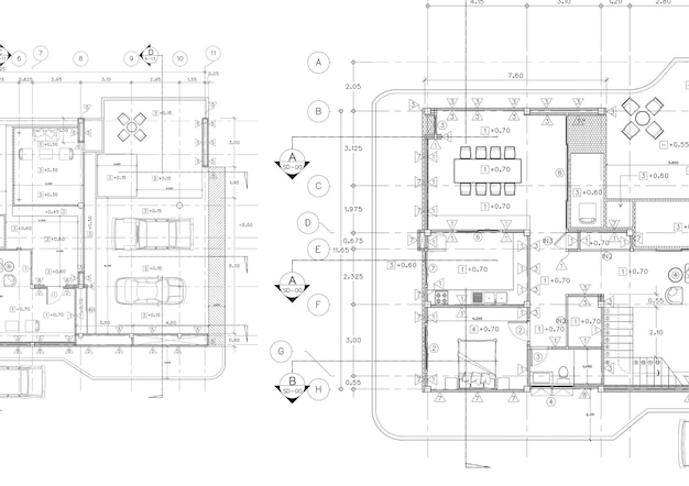 Plattegrond ontworpen gebouw op de tekening