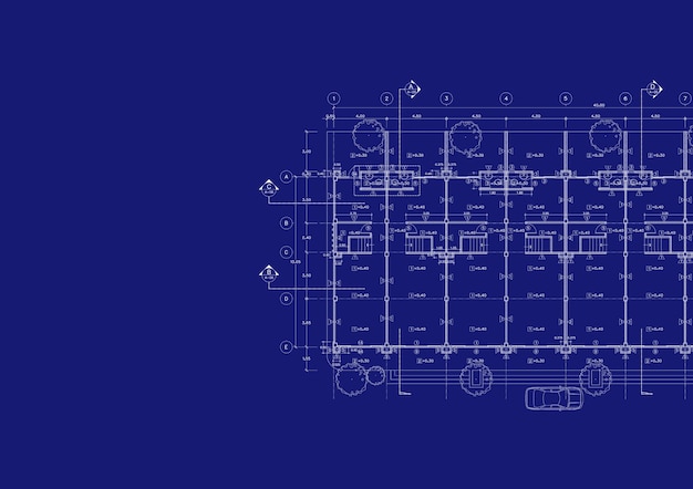 Plattegrond ontworpen gebouw op de tekening