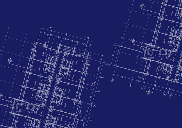 Plattegrond ontworpen gebouw op de tekening