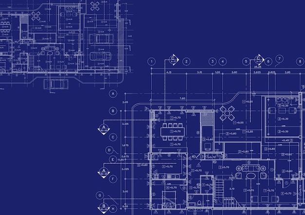 Plattegrond ontworpen gebouw op de tekening