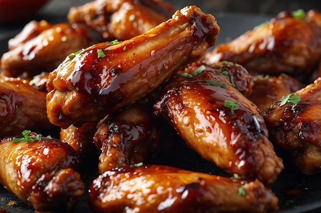 A platter of barbecue chicken wings