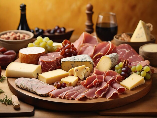 Photo a platter of charcuterie and cheese