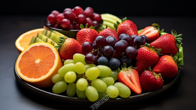 Platter of fresh fruit and vegetables perfect