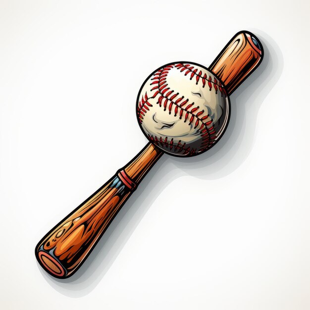 Foto gioca a baseball vector sticker 2d design con sfondo bianco pulito