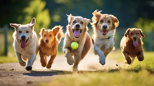 Foto cani che giocano con i giocattoli