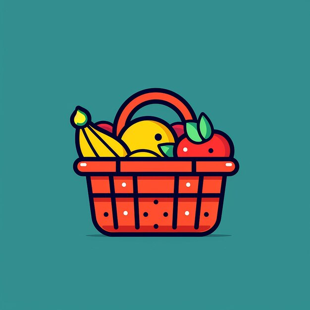 Photo play_kitchen_fruit_basket_isolated_modern