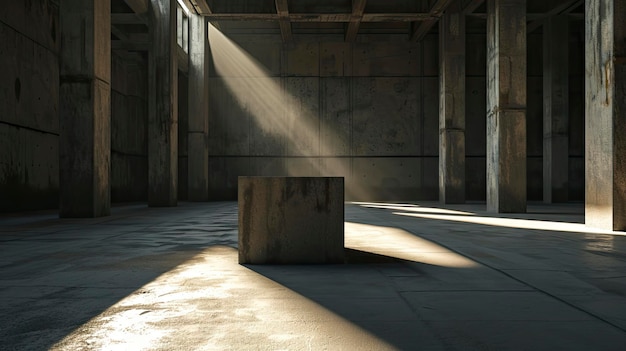 Photo play of light and shadow in a modernist architectural space