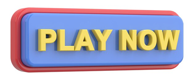 Play now button 3D illustration