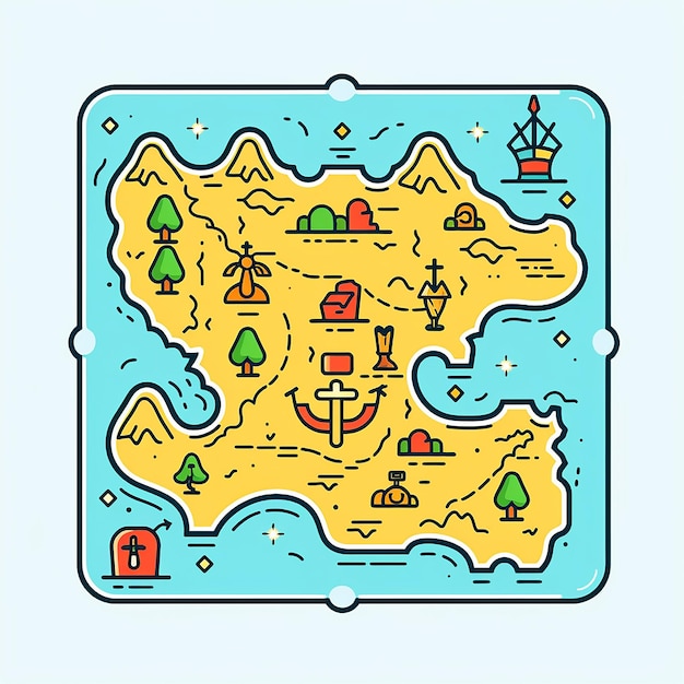 Photo play_pirate_treasure_map_x_isolated_modern