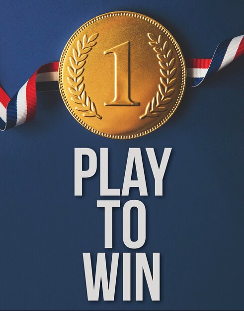 Photo play to win motivational message with gold winning medal