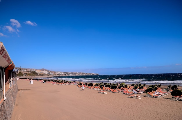 Playa del Ingles Tropical Beach in South of Gran Canaria Canary Islands