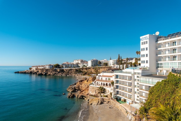 Playa el Salon in the town of Nerja Andalucia Spain Costa del sol