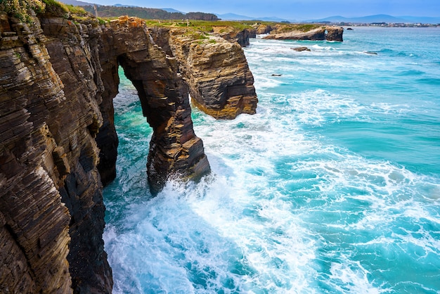 Playa las catedrales Catedrais beach in Galicia Spain